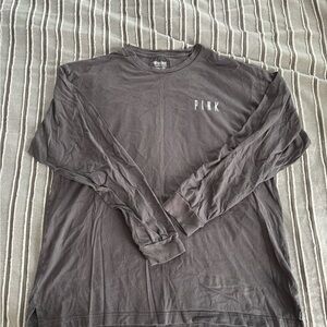 PINK Victoria's Secret Long Sleeve Gray Shirt